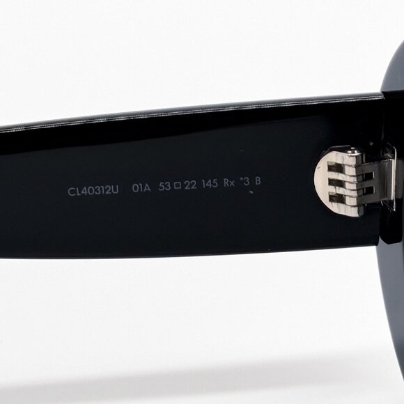NEW CL40312U 01A CELINE BLACK ROUND WOMEN SUNGLASSES CELINE - Picture 8 of 10
